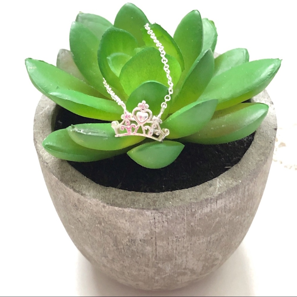 Sterling Silver Disney Princess Tiara Necklace
